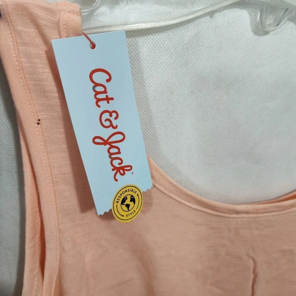Lot of 3 Cat and Jack White Peach Gray Peplum Tank Top Girls XL 14 16 PLUS NEW - Picture 9 of 9